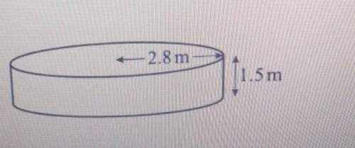 4. The diagram shows a small pool with a radius of 2.8 m and a height of 1.5 m .A

straight pole i