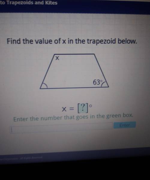 Find the value of x in the trapezoid below