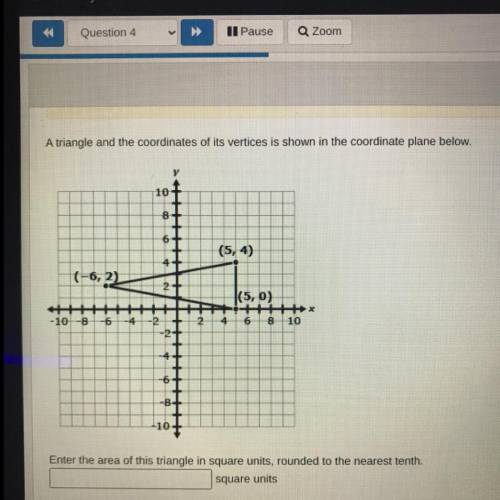 Enter the area of the triangle in square units rounded to the nearest 10th

PLS PLS PLS HELP