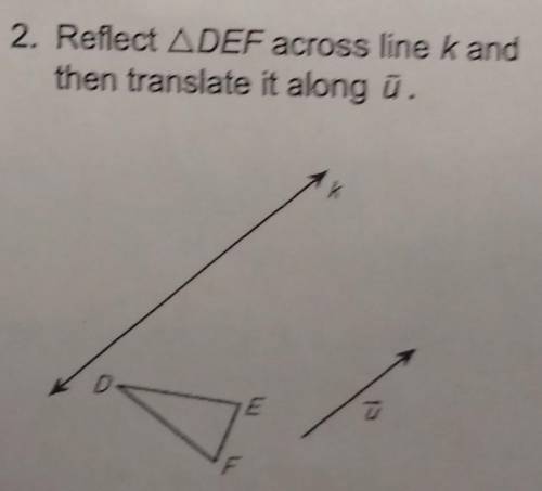 2. Reflect ADEF across line k then translate it along ū.
