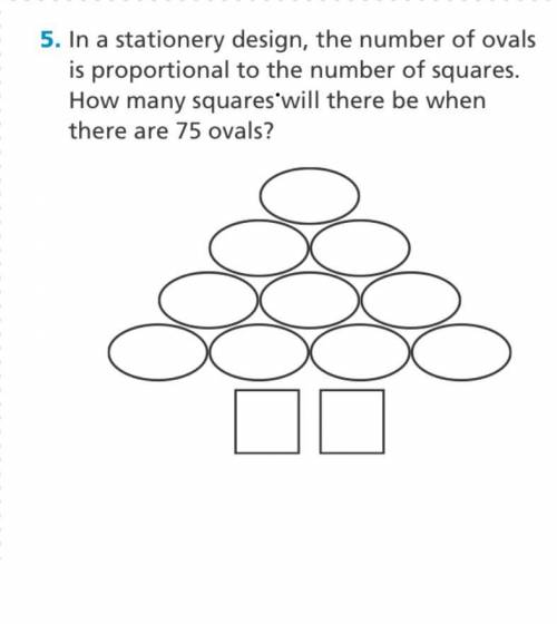 in a stationery design, the number of ovals is proportional to the number of squares. how many squa
