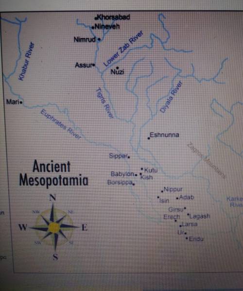 How many rivers would an ancient Mesopotamian have to cross to get from Borsippa to Eshunna traveli