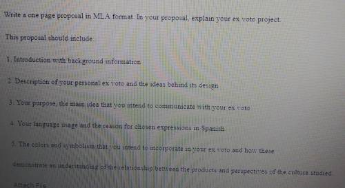 Write a one page proposal in MLA format