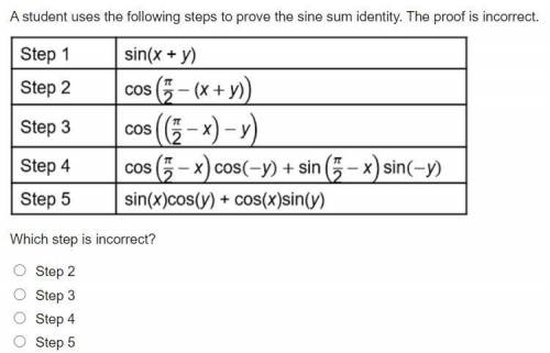 A student uses the following steps to prove the sine sum identity. The proof is incorrect.