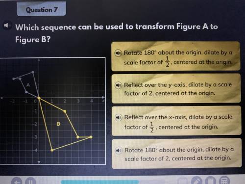 Which sequence can be uses to transform figure A to Figure B