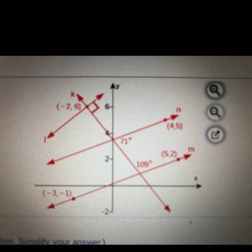 Lines k and n intersect on the y-axis

A. what is the equation of line k 
B. what is the equation