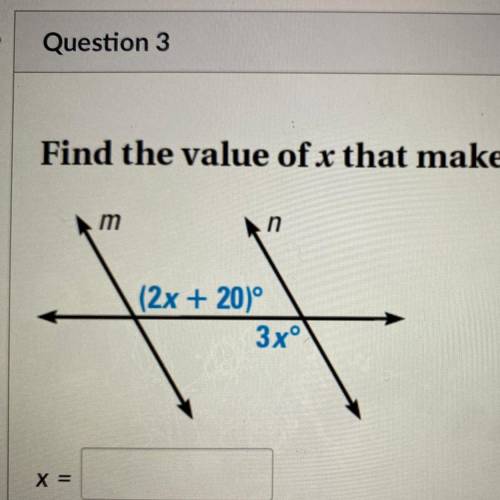 Find the value of x that makes m || n.