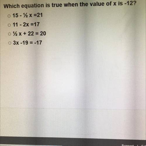 Which equation is true when the value of x is -12?