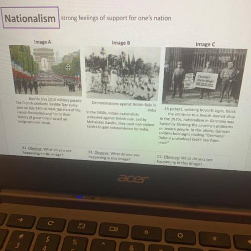 Based on the images on the previous page, identify three effects that nationalism can have.