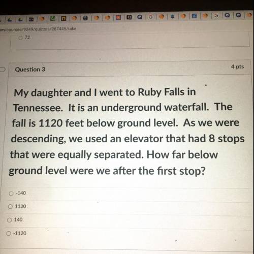 Please helpppp

Question 3
My daughter and I went to Ruby Falls in
Tennessee. It is an underground