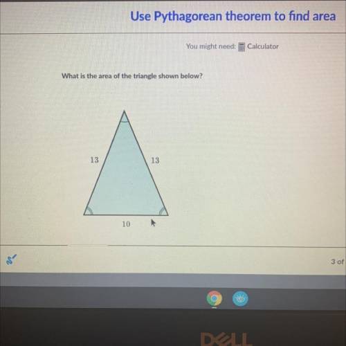 What is the area of the triangle shown below