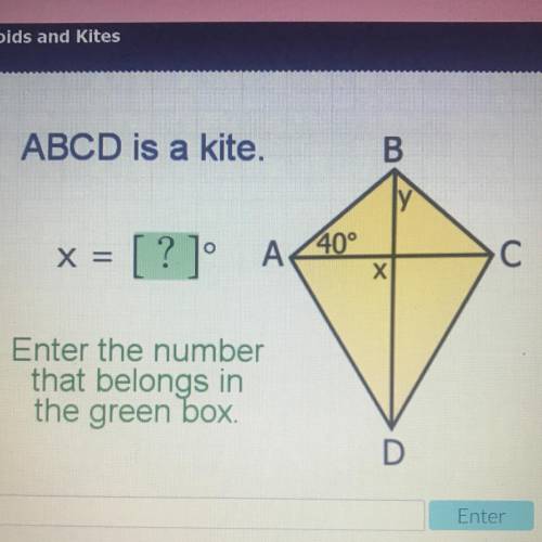 Abcd is a kite x = ?