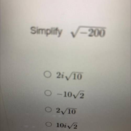 Simplify square root -200