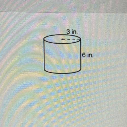 What is the exact volume of the cylinder?

A. 18pi in
B. 36pi in
C. 54pi in
D. 63pi in