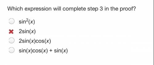 Which expression will complete step 3 in the proof?