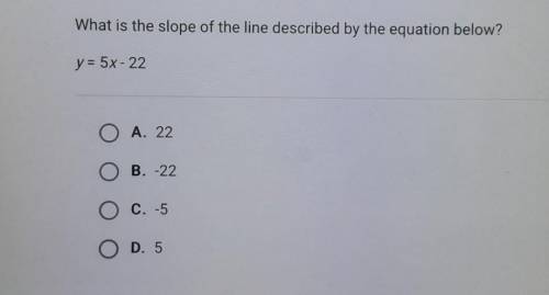 What is the slope of the line described by the equation below