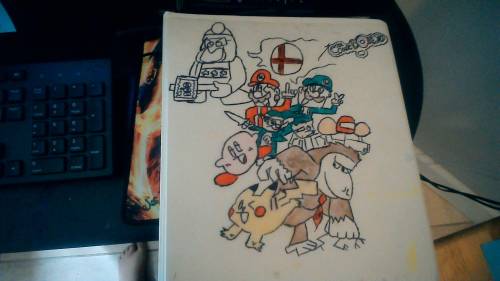 Who likes this drawing that I drew of Super Smash Bros (Not Fake I drew it my self)