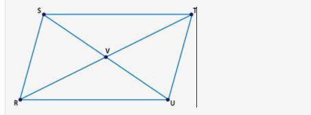 RSTU is a parallelogram. If m∠TSV = 31° and m∠SVT = 126°, explain how you can find the measure of ∠