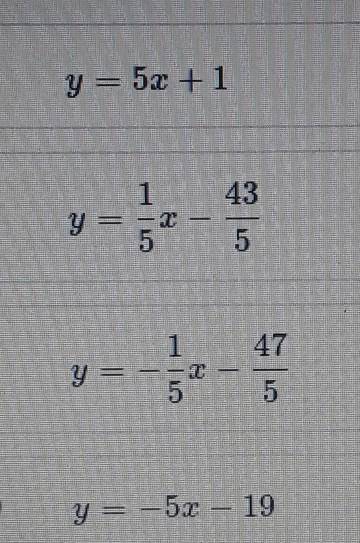 A line passes through the point (-2,-9) and is parallel to 5x - y = 7. What is the equation of the