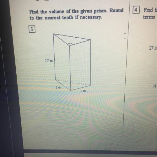 Find the volume of the given prism. Round to the nearest 10th if necessary