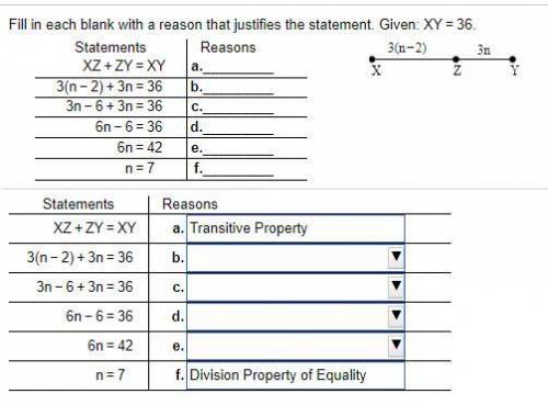 I'll give brainliest to correct answer

Fill in each blank with a reason that justifies the statem