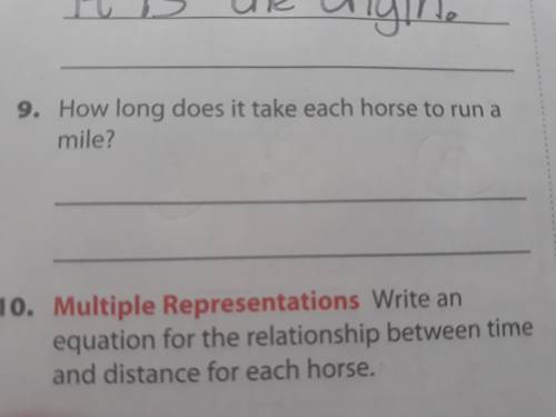 How long does it take each horse to run a mile? Please answer ASAP!