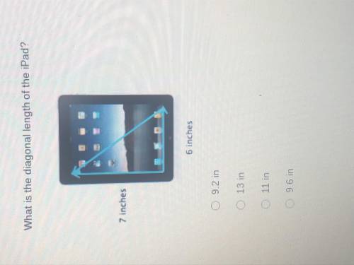 What is the diagonal length of the iPad?