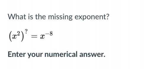 What is the missing exponent? and the numerical answer