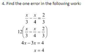 Find the one error in the following work: