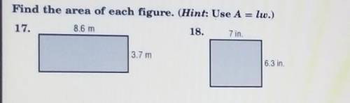 Find the area of each figure.