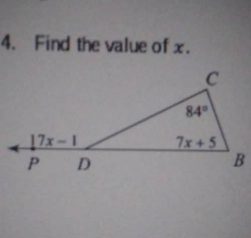 4. Find the value of x.Help ;-;