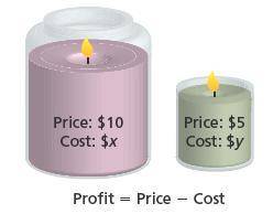 An art club sells 42 large candles and 56 small candles.

Write and simplify an expression that re