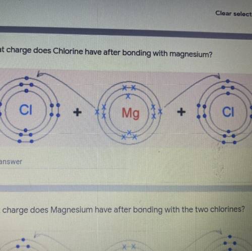 What charge does Chlorine have after bonding with magnesium