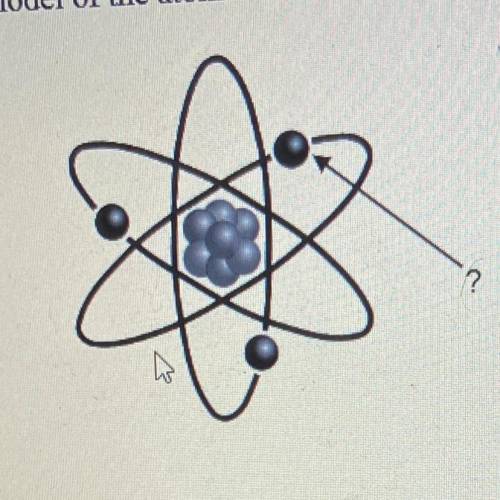 The image below shows a model of the atom. Which subatomic particle does the arrow in

the image b