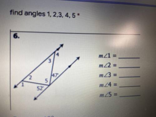 Find angles 1,2,3,4,5