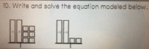 Write and solve the equation modeled below.