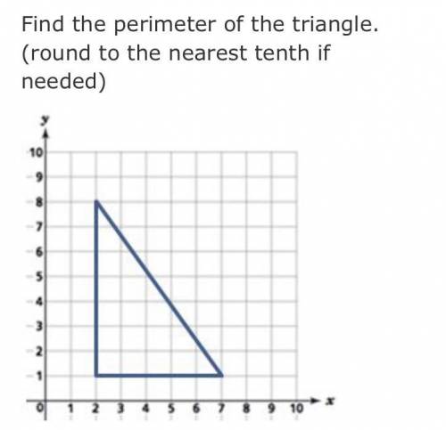 Find the perimeter of the triangle 
A.20
B. 20.6
C. 12
D. 74.5