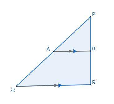 The figure shows triangle PQR and line segment AB, which is parallel to QR:

Is triangle PQR simil