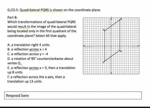 Quadrilateral PQRS is shown on the coordinate plane.