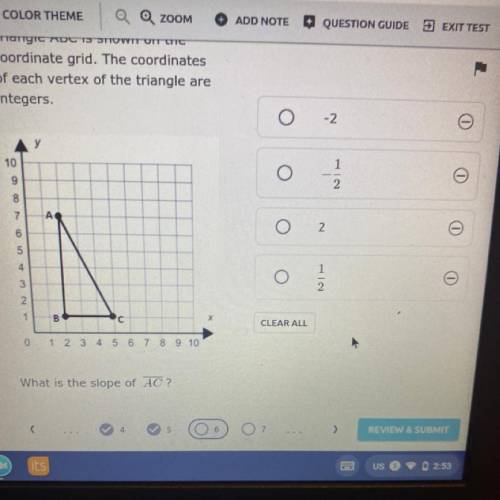 What is the slope of AC?pls help me