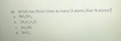 Which has three times as many O atoms than N atoms?