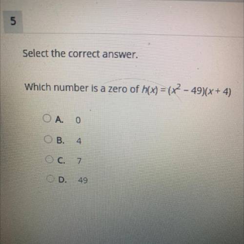 Which number has a zero of