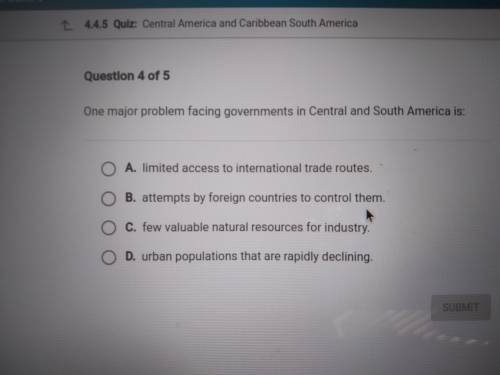 One major problem facing government in Central amd South America is