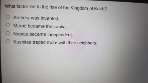 What factor led to the rise of the kingdom of kush?