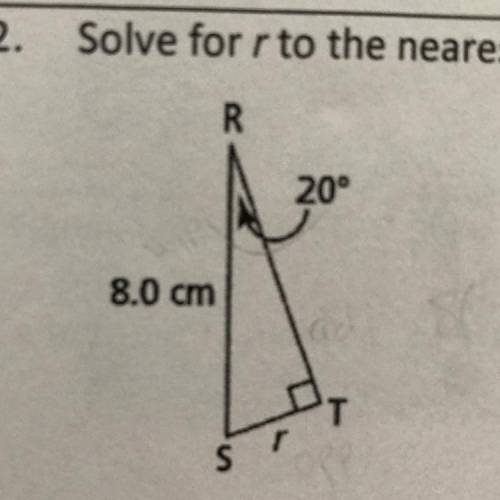 PLEASE HELPPP!!! Solve r to the nearest tenth of a centimetre.