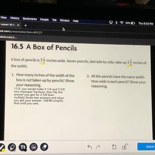 Can anyone help me with 2? You can correct me if you’d like. The question: “A box of pencils is 5 1