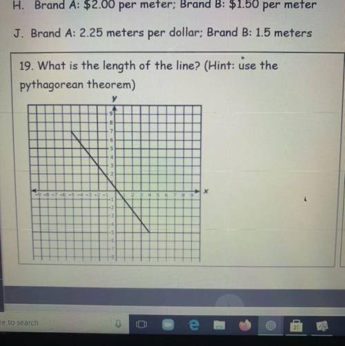 What is the length of the line? (Hint:use the Pythagorean theorem)