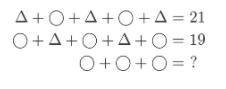 Please answer soon!

All triangles have the same value, and all circles have the same value. What