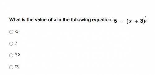 What is the value of x in the following equation: