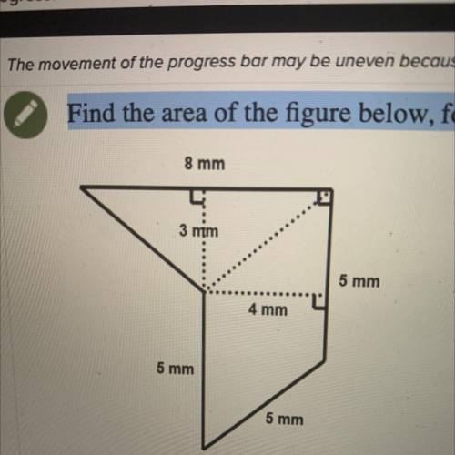 Find the area of the figure below, formed from a triangle and a parallelogram.